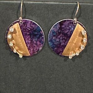 Elegant Purple and Gold Earrings